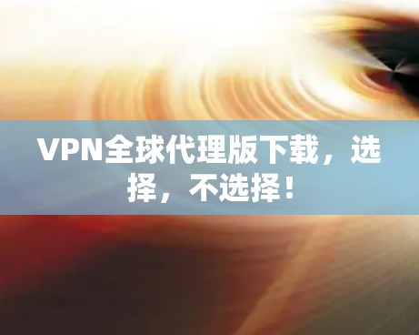 VPN全球代理版下载，选择，不选择！